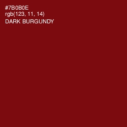 #7B0B0E - Dark Burgundy Color Image